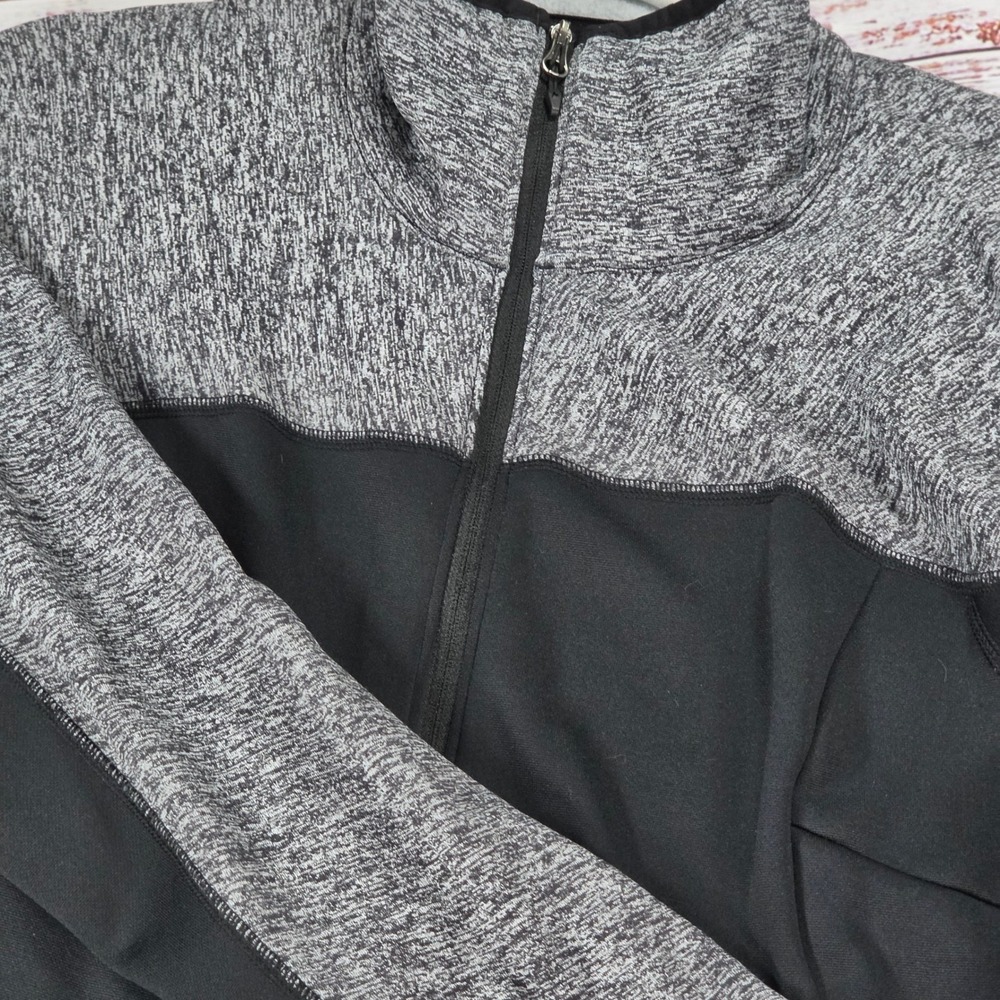 Marmot Full Zip Jacket Womens Medium Black Grey Thumbholes Fleece Lined Light